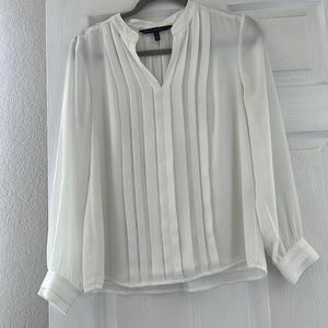 Pleated cream Blouse